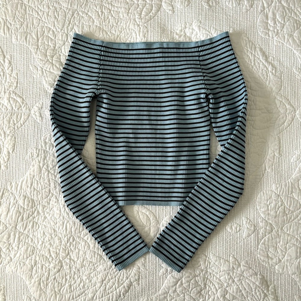 urban outfitters striped off the shoulder top
silence + noise